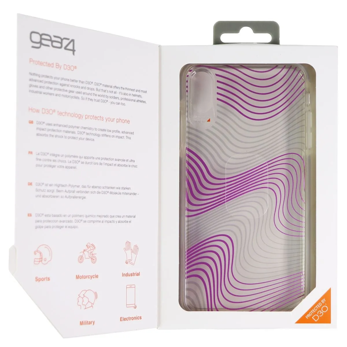 ZAGG Victoria Case for Apple iPhone Xs Max - Clear / Purple Fabric Waves